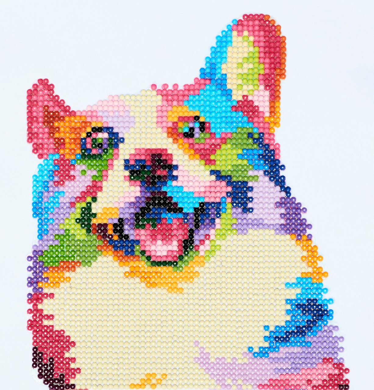 DIAMOND ART BY LEISURE ARTS Corgi, 8"x8", Beginner Diamond Painting Kits for Adults, Diamond Art for Adults, Diamond Art Kit, Diamond Art Painting